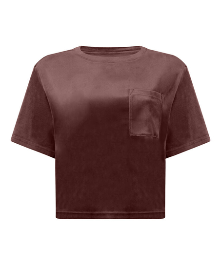 Top Velours Pocket, Brown