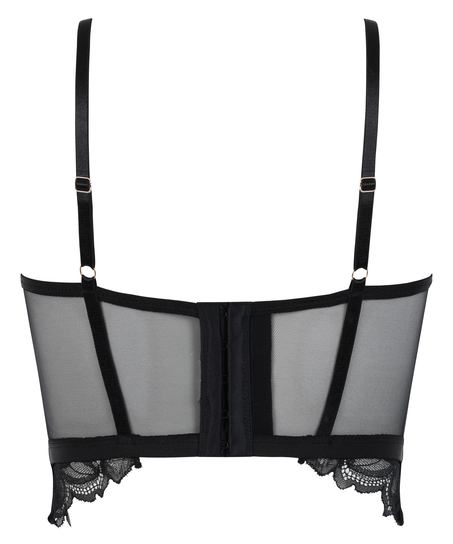 Cierra Non-Padded Underwired Longline Bra, Black