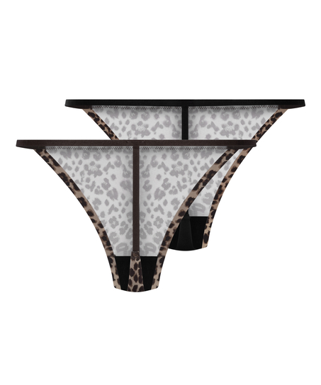 2-Pack Micro Leopard String, Black