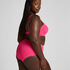 Scallop High Waist Rio Bikini Bottom, Pink
