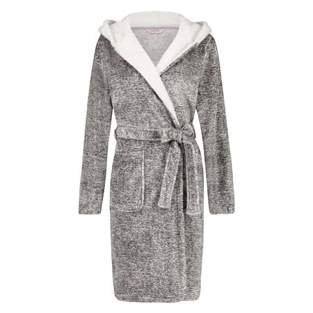 Fleece Bathrobe, Gray