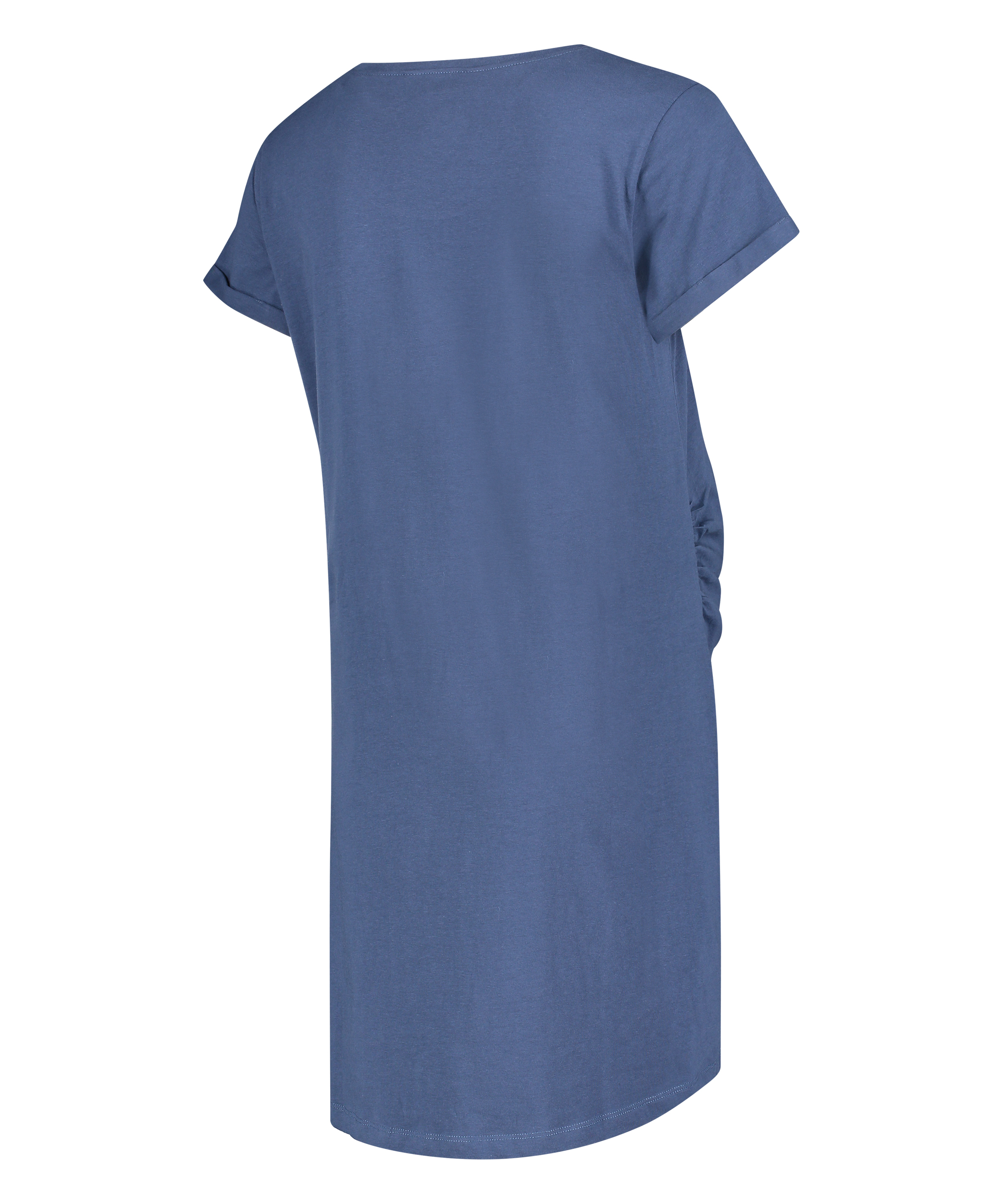 Short-Sleeved Maternity Nightshirt, Blue, main