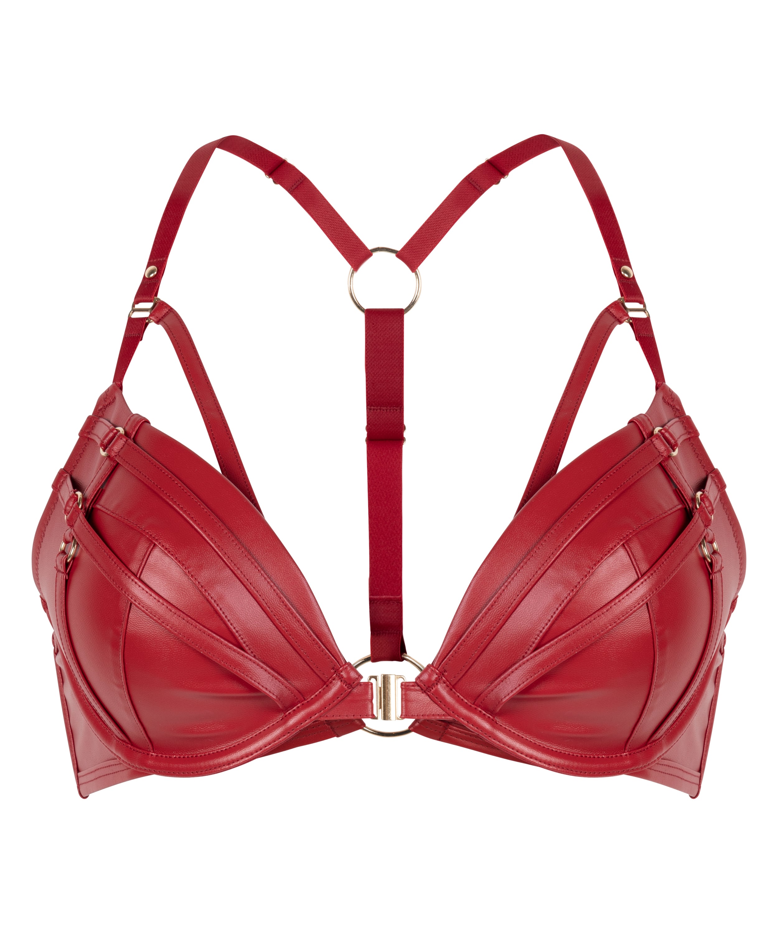 Faye Padded Underwired Push-Up Bra, Red, main