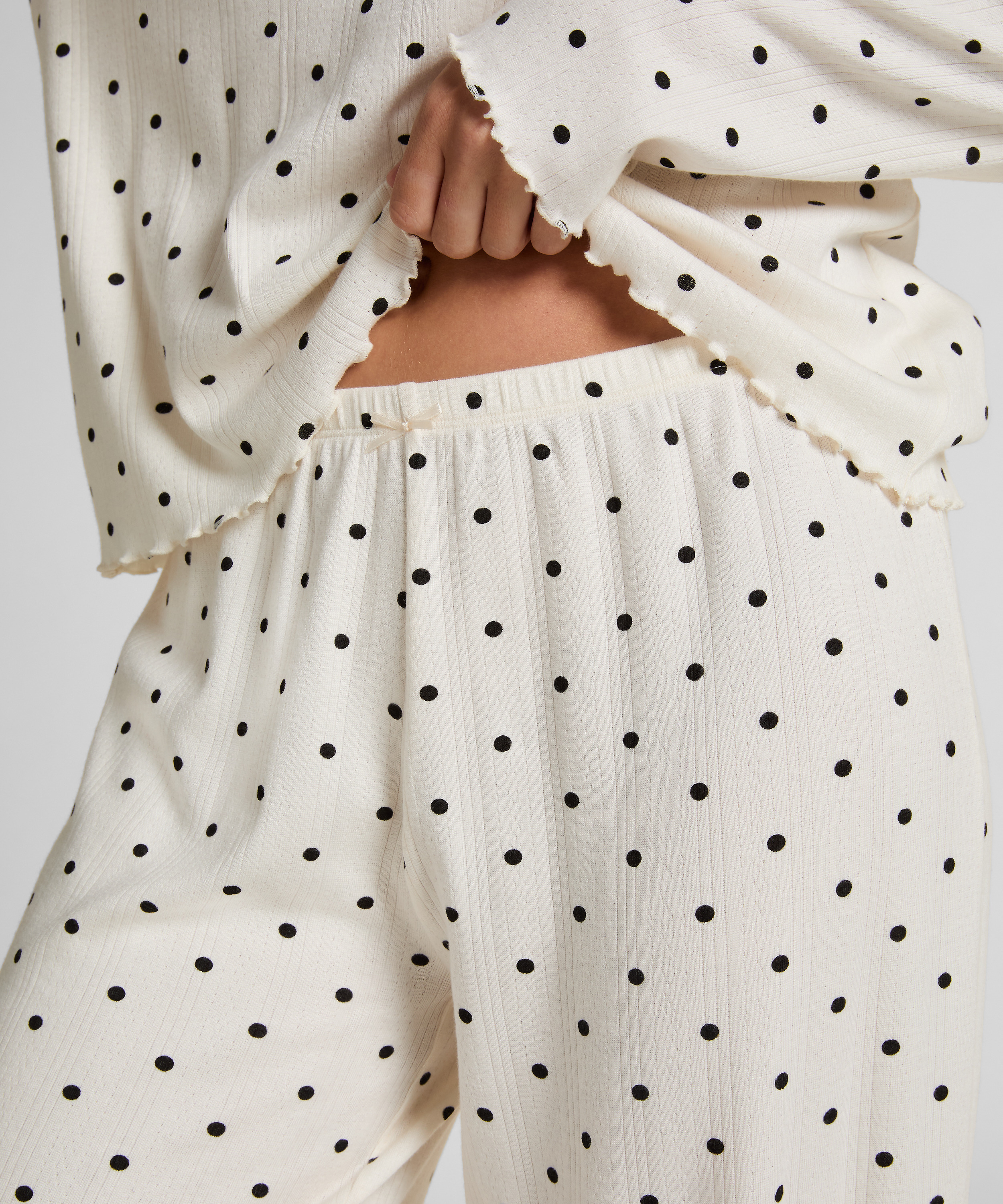 Pyjama Pant Loose Pointelle, White, main