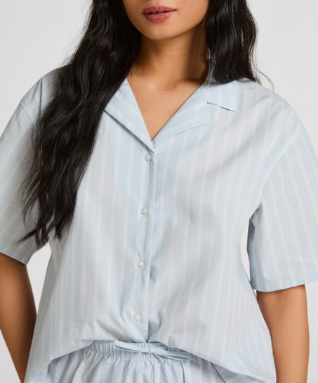 Striped Jacket Cotton, Blue