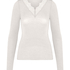 super soft Lace V-Neck shirt with Cashmere, White