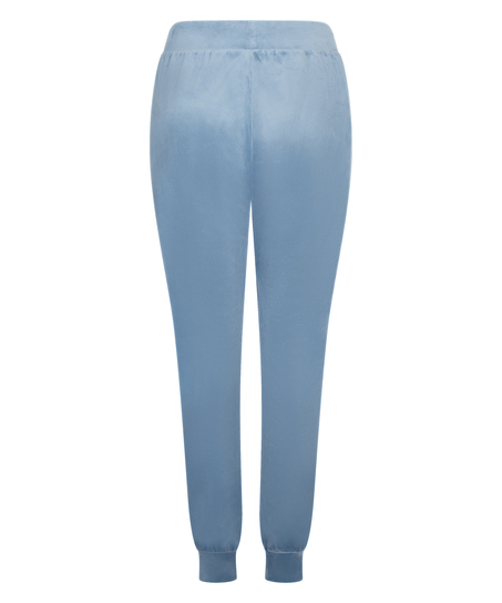 Tall Velours Jogging Bottoms, Blue