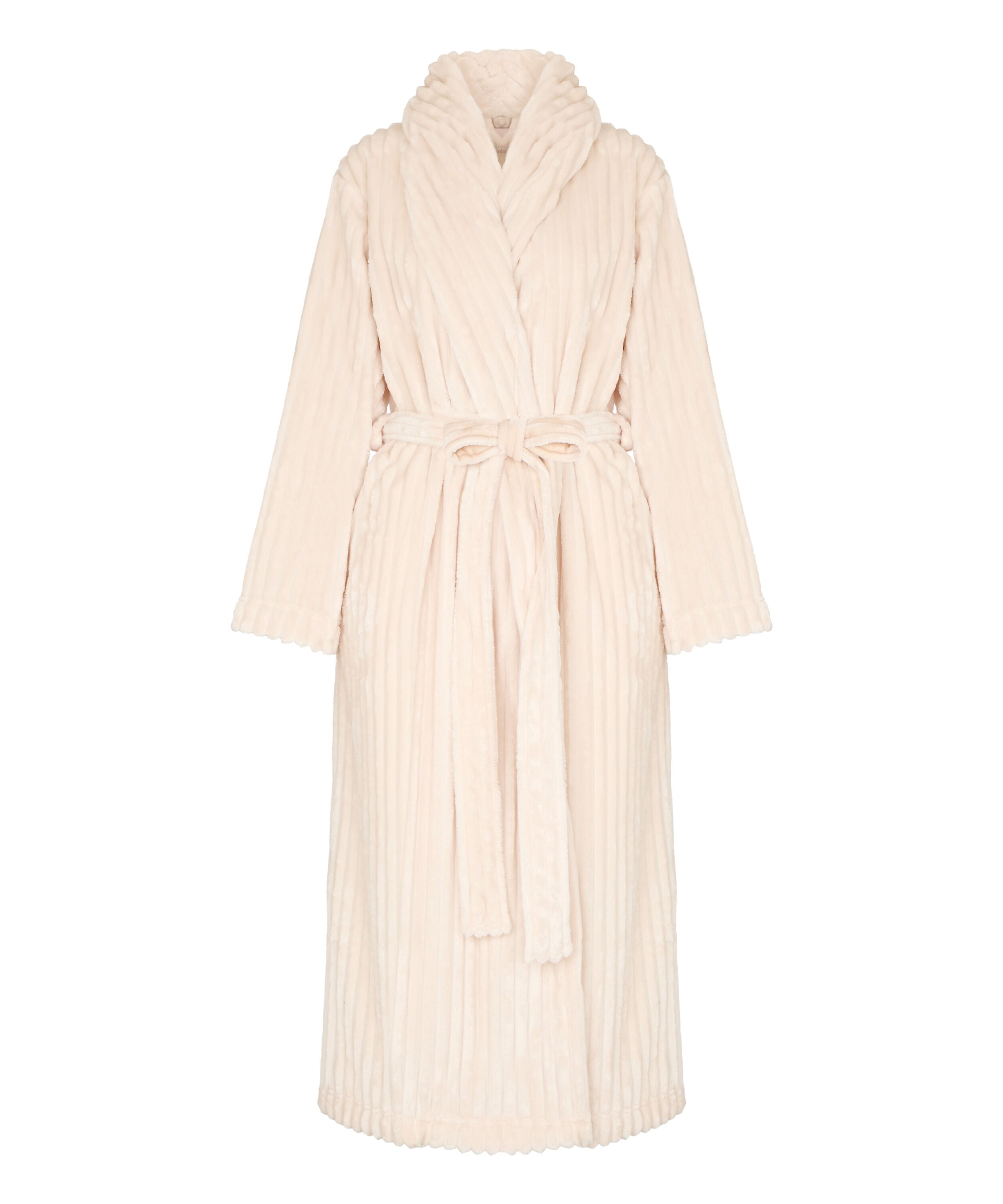 Bathrobe Jacqueared Fleece, White