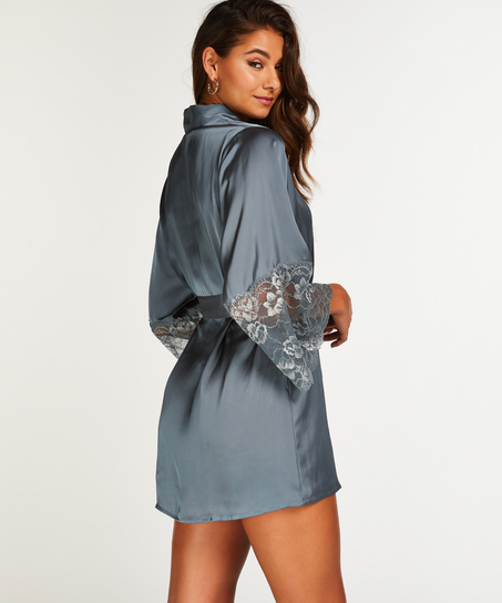 Satin Kimono, Blue