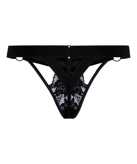 Emmeline Highleg Thong, Black