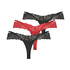 3-pack Willow Thong, Black