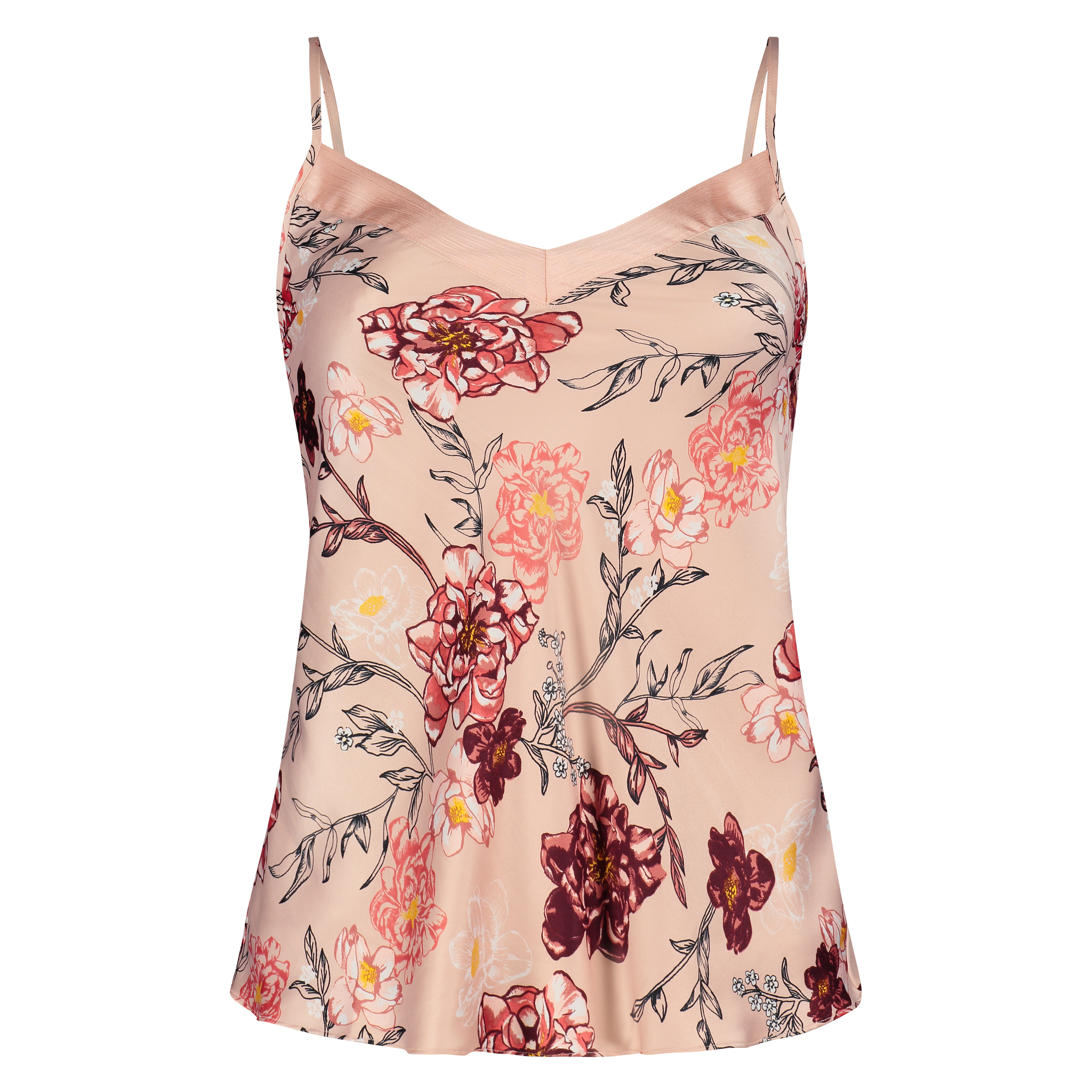 Satin Kiku cami top, Pink, main