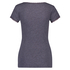 Ribbed Short-Sleeved V-Neck Pyjama Top, Gray