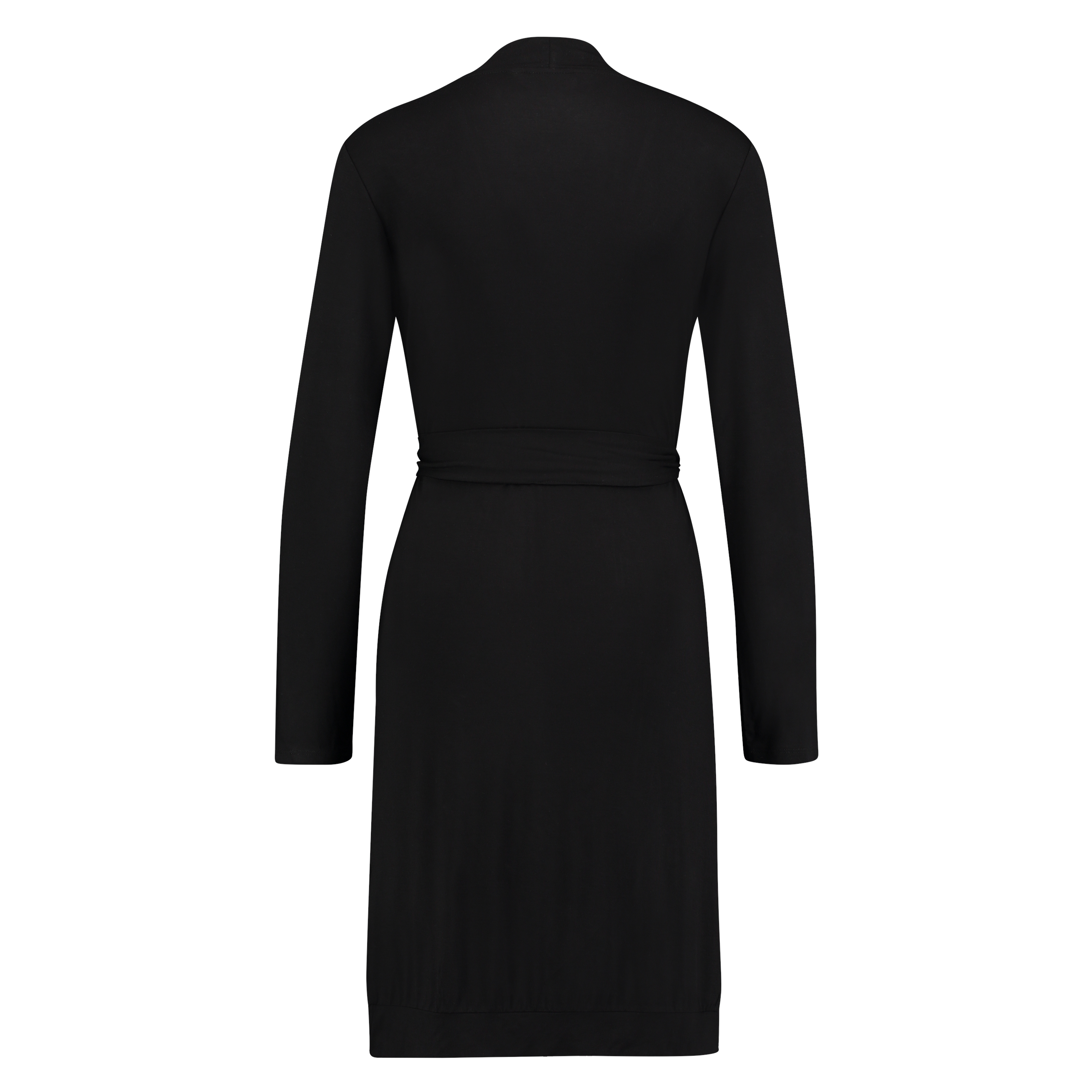 Modal Lace Bathrobe, Black, main