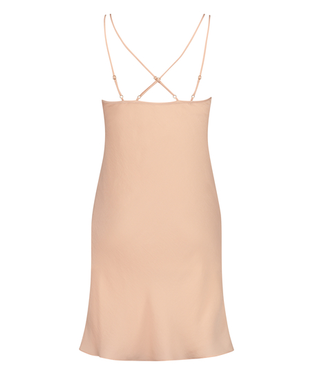 Satin button down slip dress, Pink