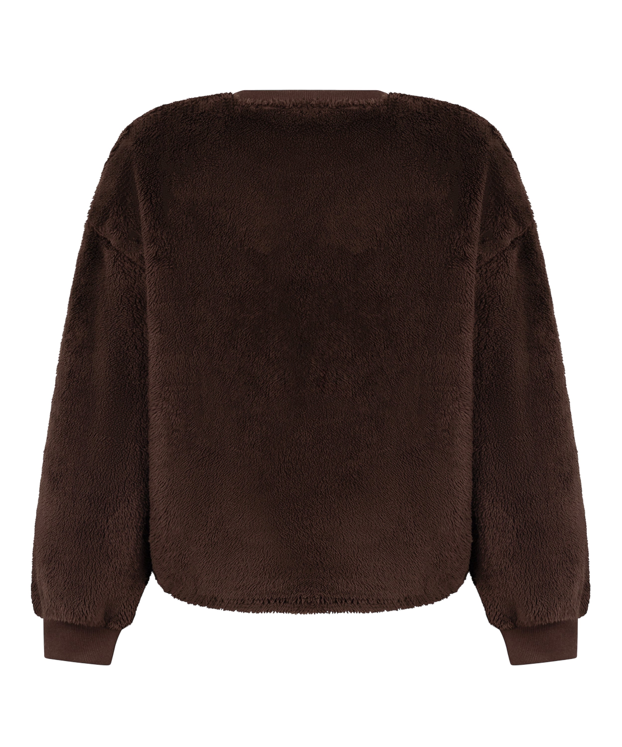 Longsleeved Top Fluffy Fleece, Brown, main
