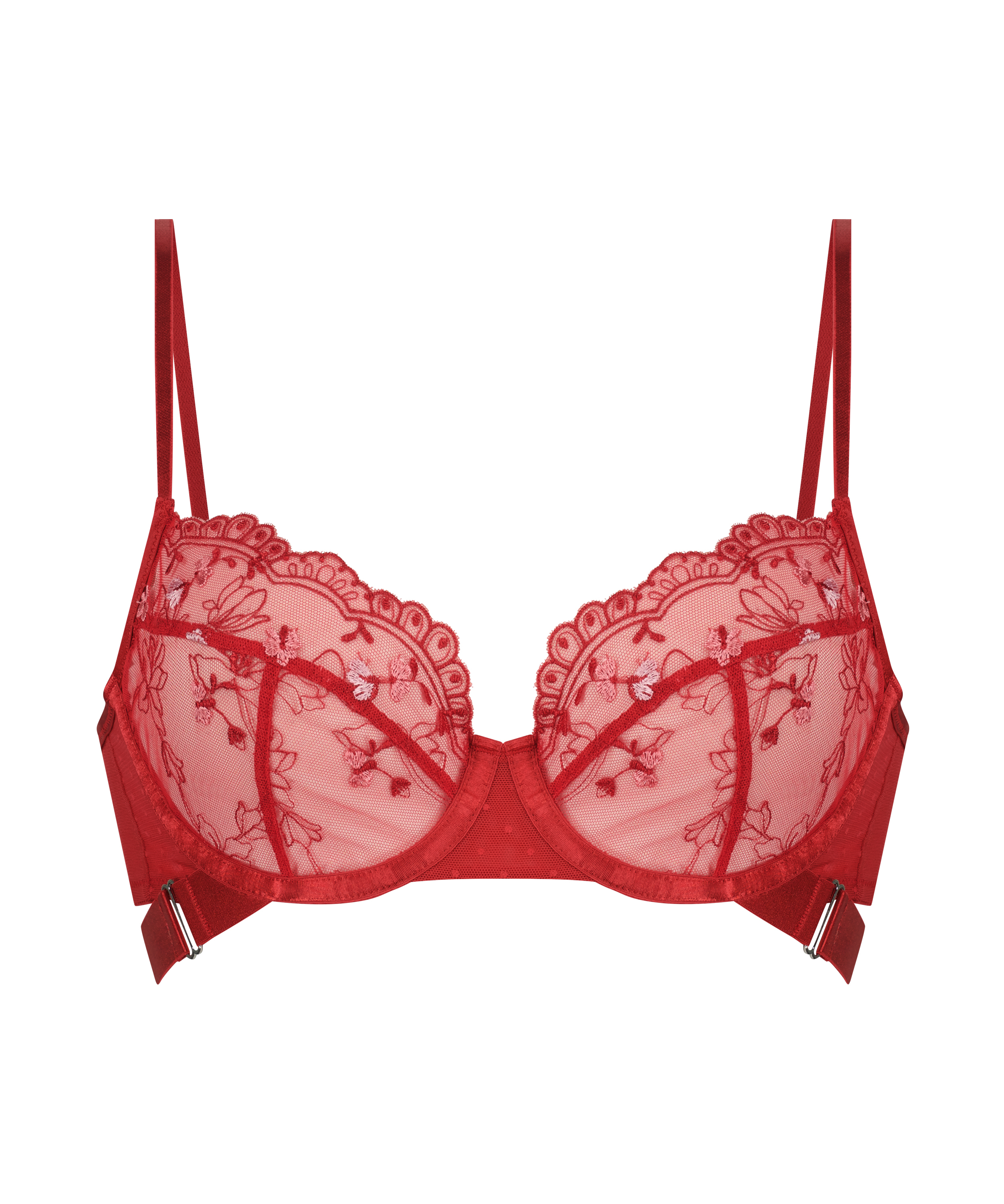 Violet Non-Padded Underwired Bra, Red, main
