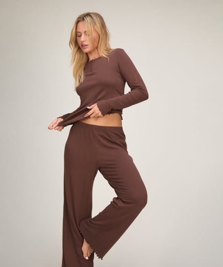 Pant Loose Pointelle, Brown