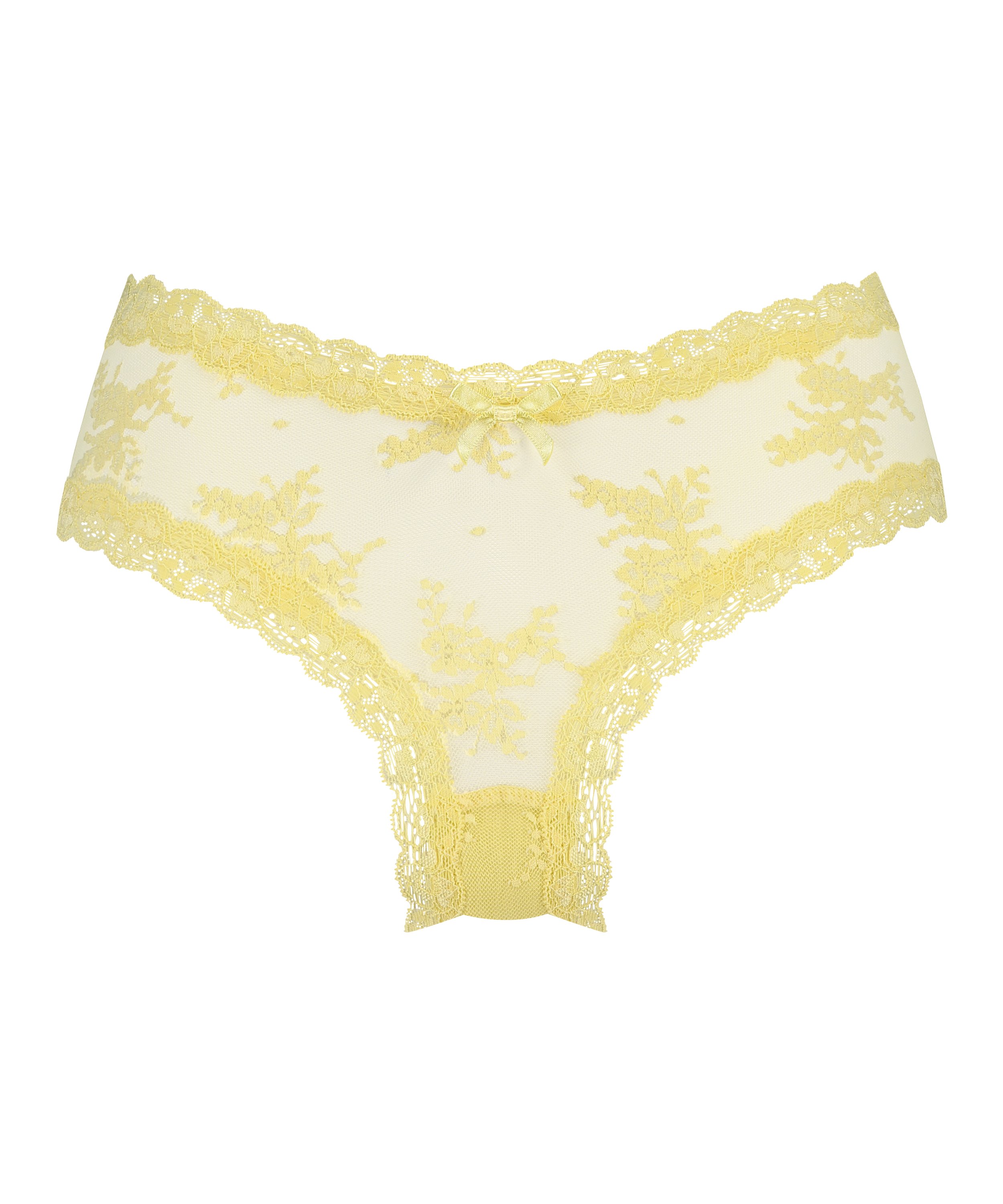 V-shaped Brazilian knickers mesh, Yellow, main