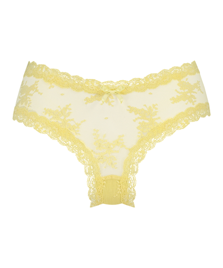 V-shaped Brazilian knickers mesh, Yellow