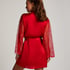 Satin Lace Kimono, Red