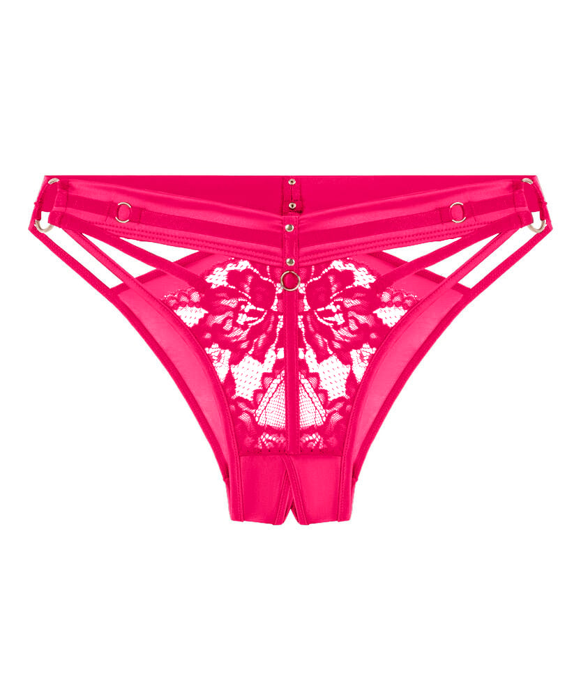 Emmeline Open Crotch Brazilian, Pink, main