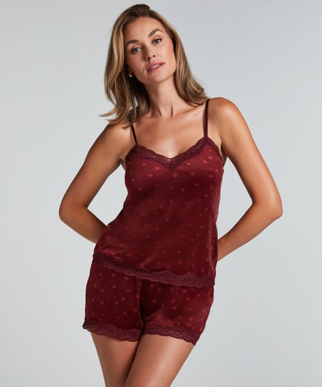 Velours Lace Cami Top, Purple