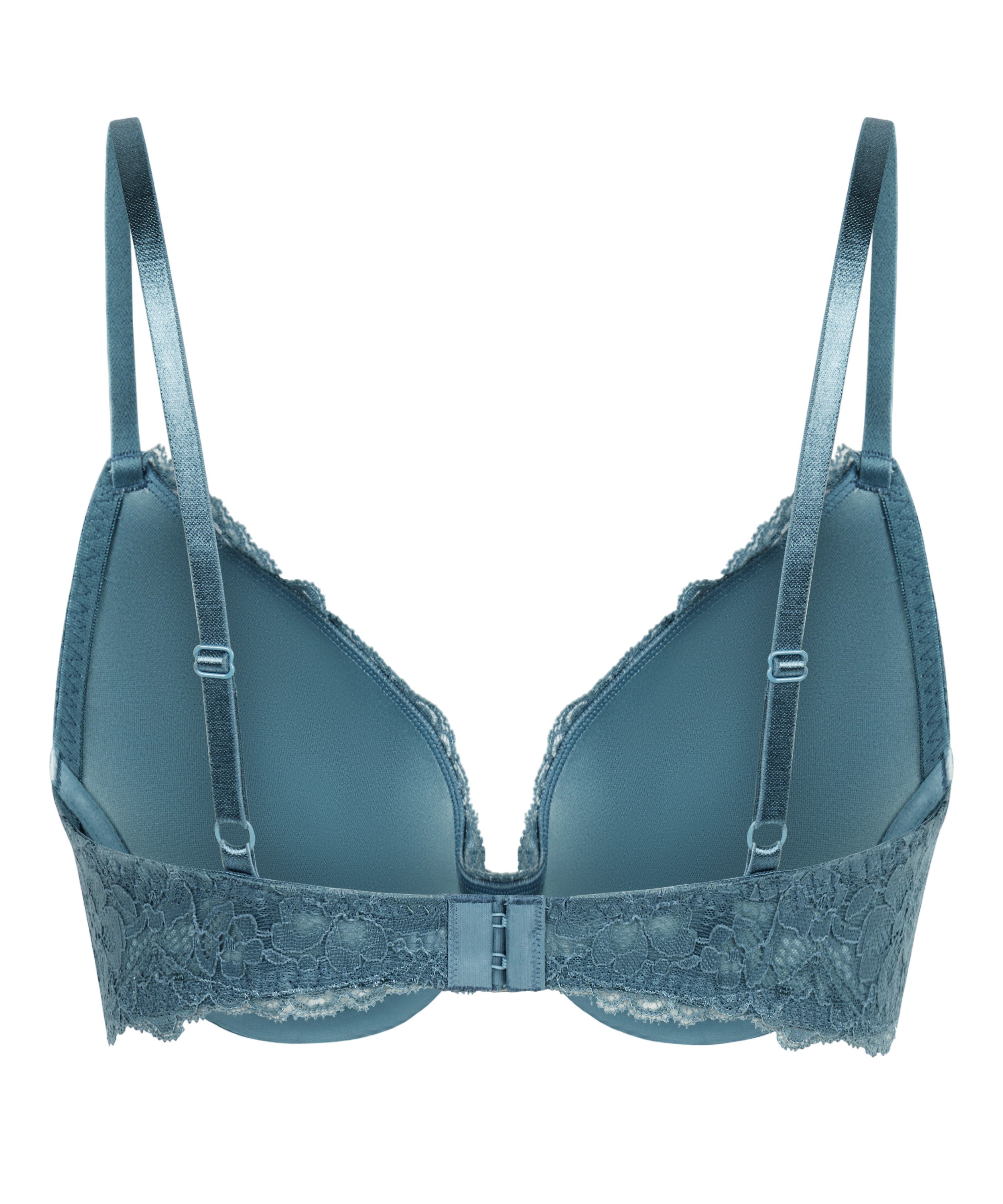 Marine Padded Push-Up Underwired Bra, Blue, main