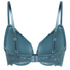 Marine Padded Push-Up Underwired Bra, Blue