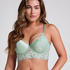 Ingrid Padded Underwired Longline bra, Green