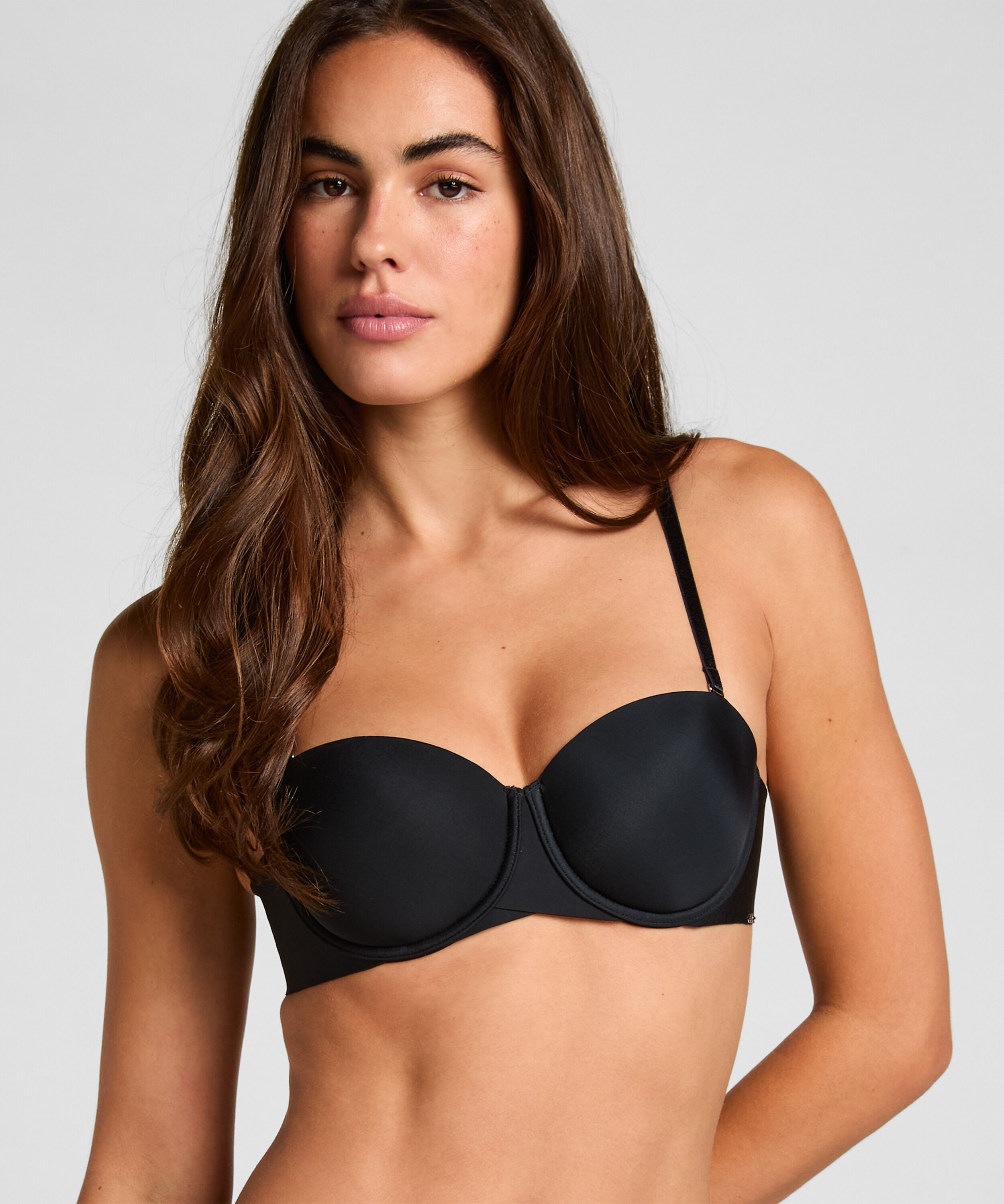Jane Padded Strapless Underwired Bra, Black