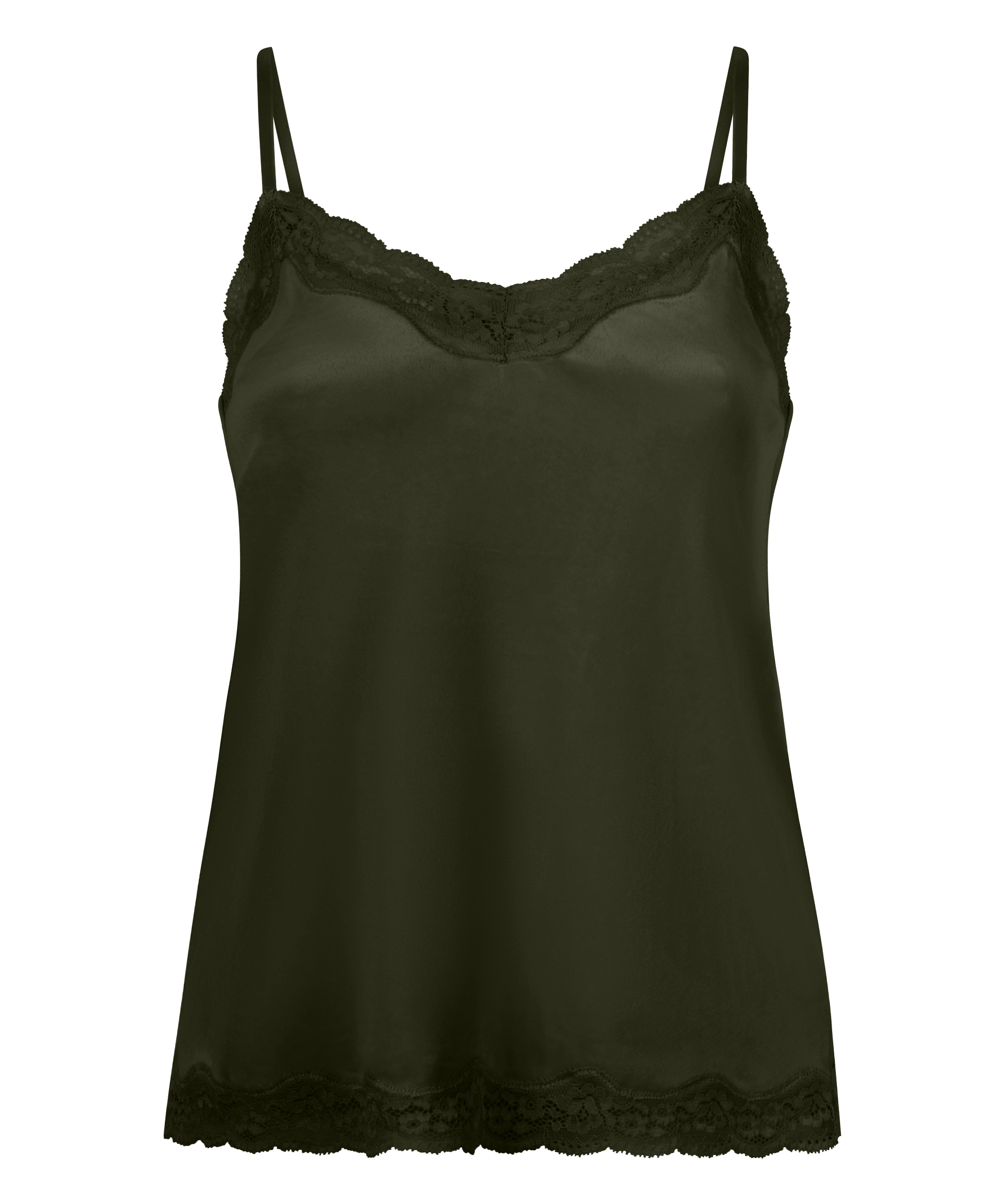 Velours Lace Cami Top, Green, main