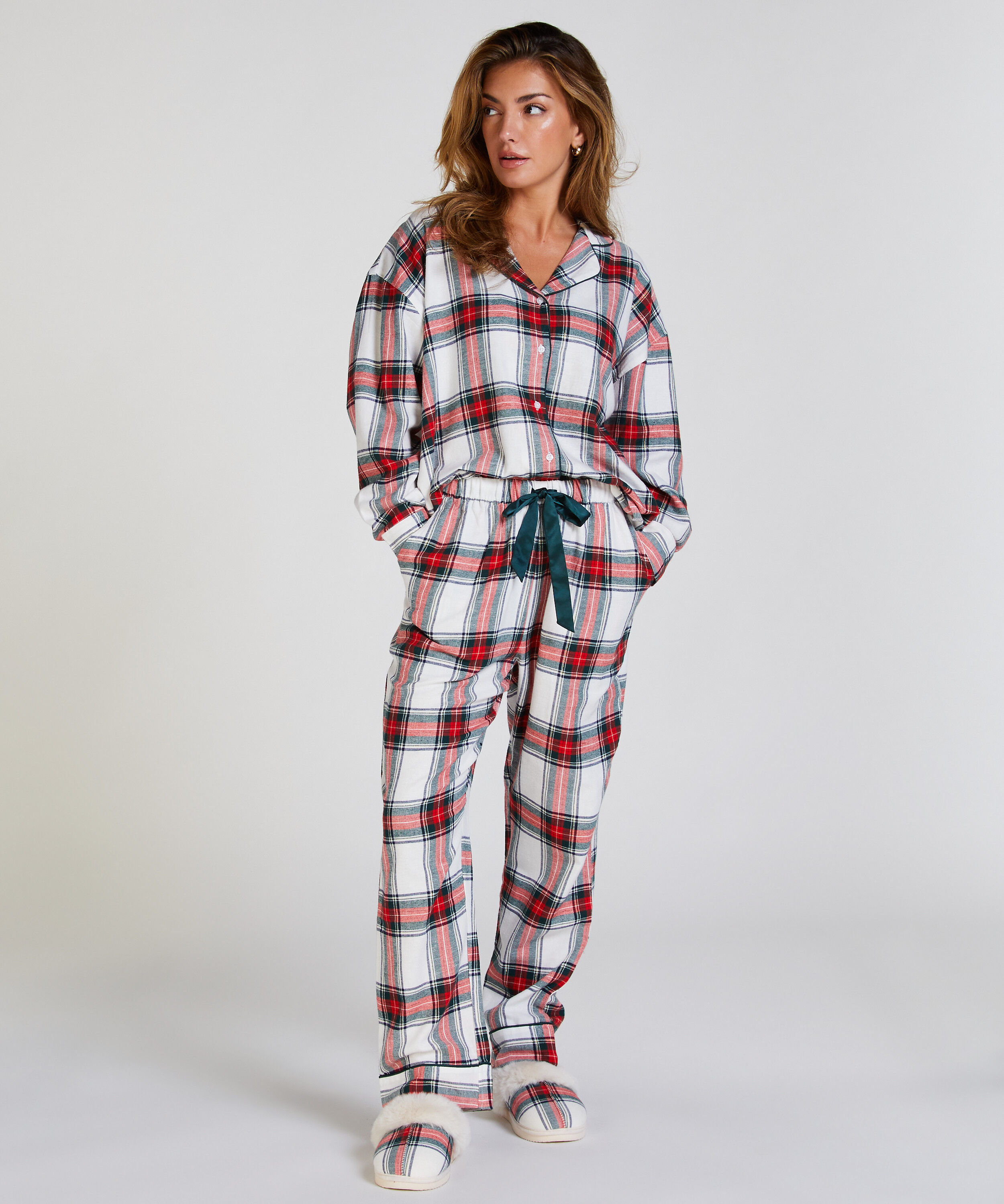 Tall Flannel Pyjama Pants, White