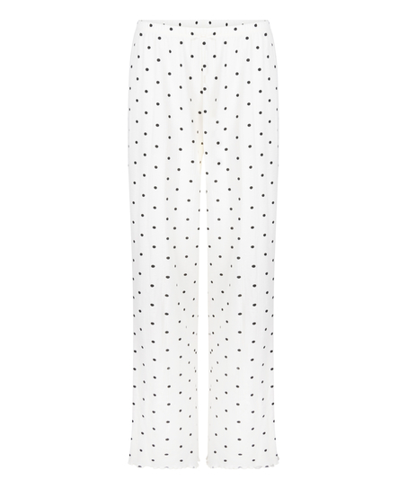 Pyjama Pant Loose Pointelle, White