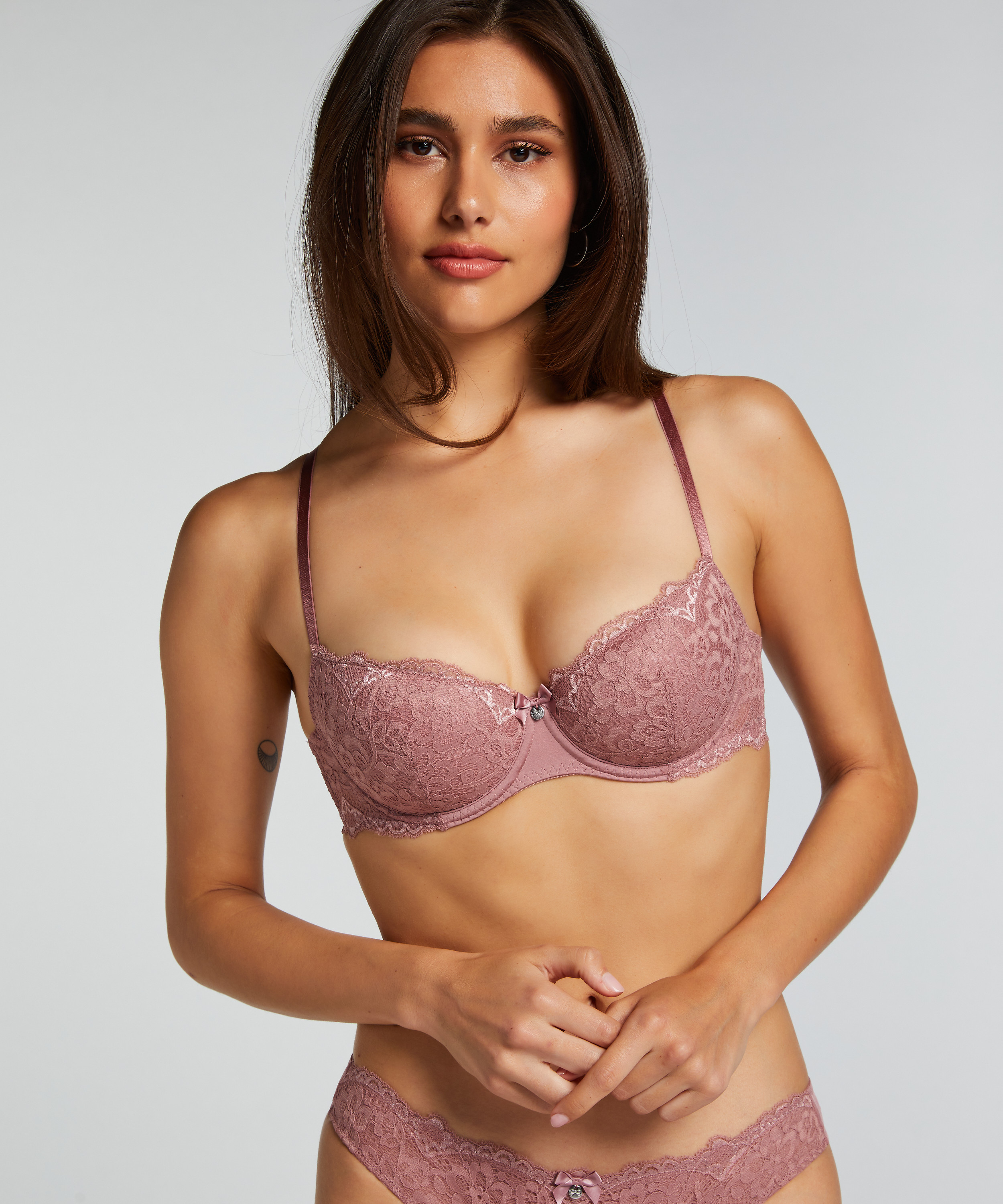 Marine Padded Underwired Bra, Pink, main