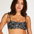 Paisley bikini crop top, Black