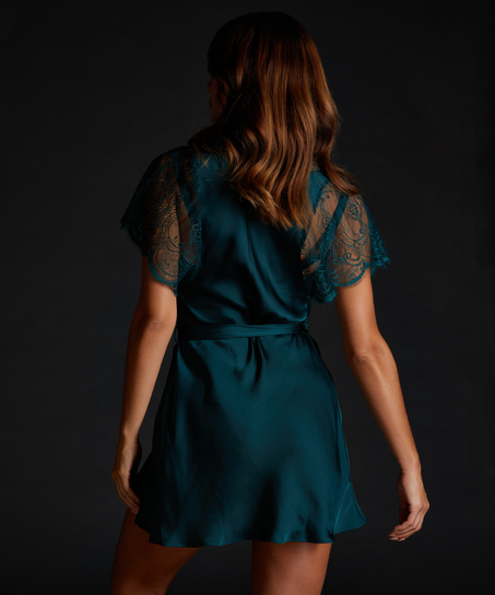 Coco satin kimono, Green