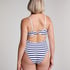 Bandeau Scallop Swimsuit, White