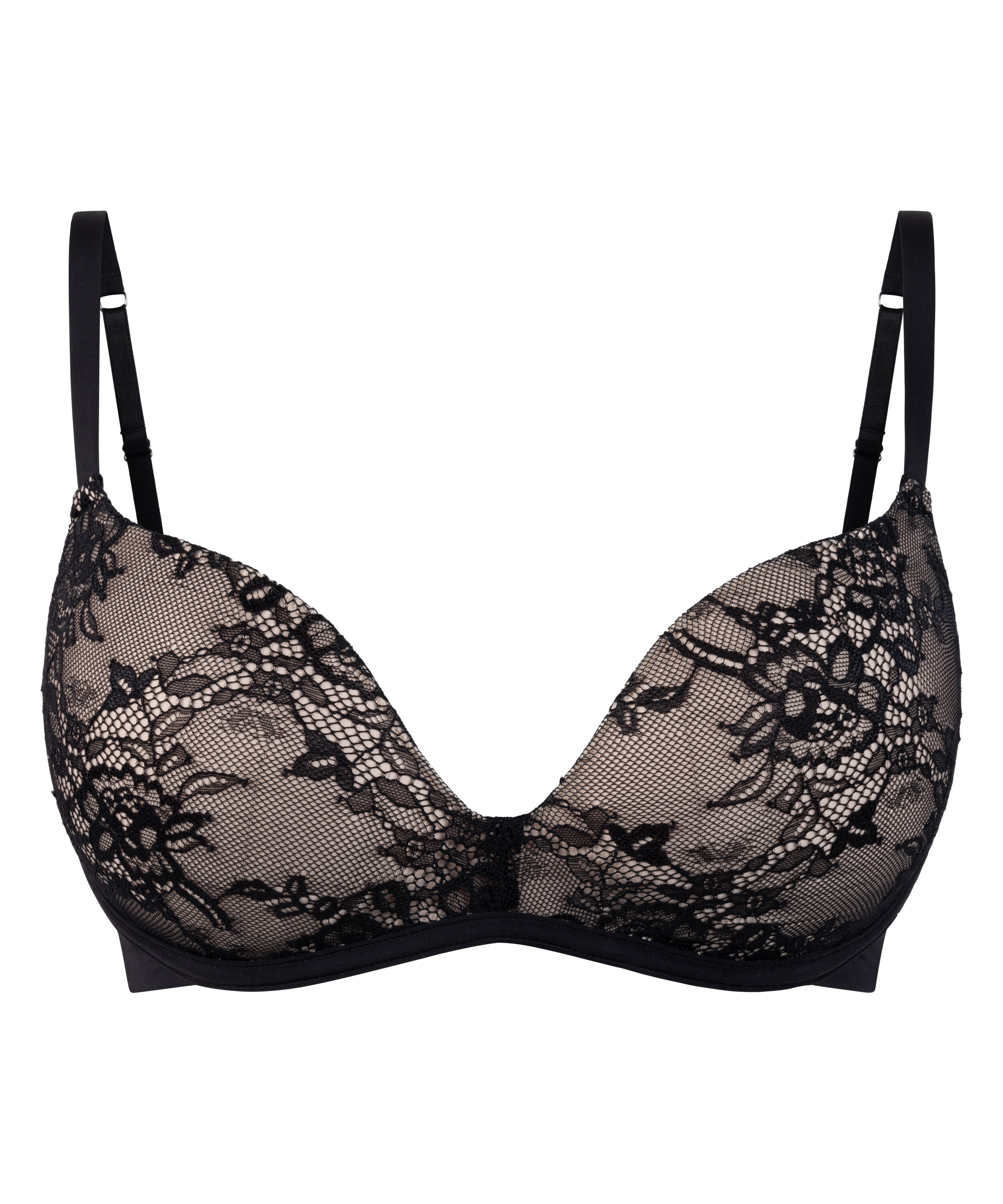 Lea Lace Padded Non-Wired Bra, Black