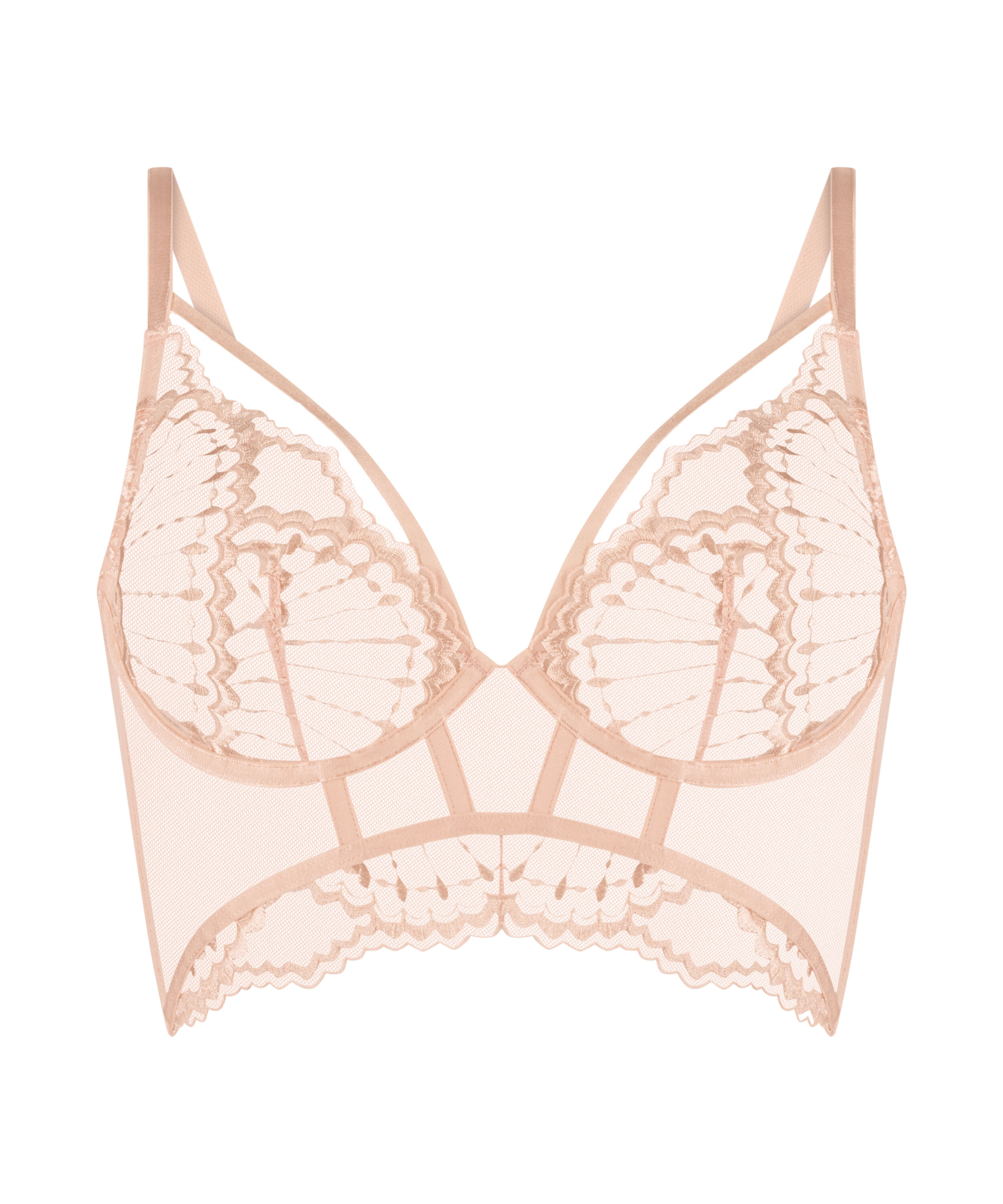 Jade Non-Padded Underwired Longline Bra, Pink