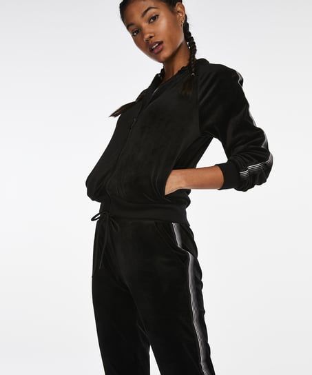 HKMX Velvet Sports Pants, Black