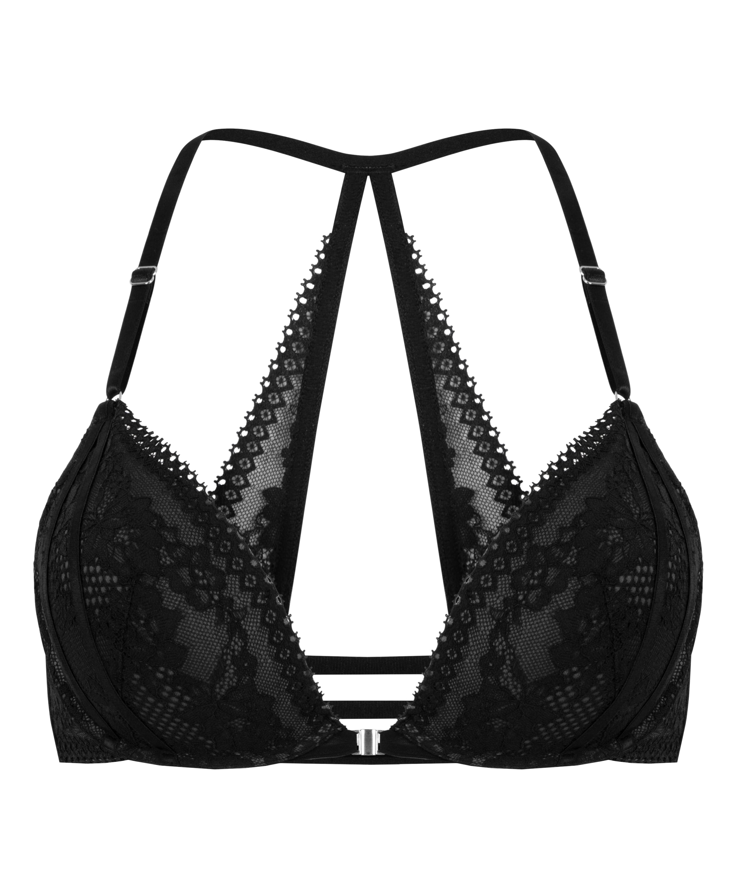 Vera Padded Push-Up Underwired Bra, Black, main