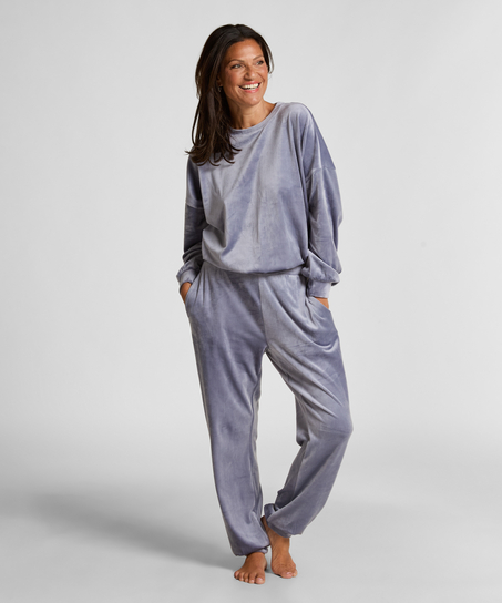 Velours Jogging Pants, Blue