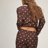 Pyjama Set Poplin Ruffle, Brown