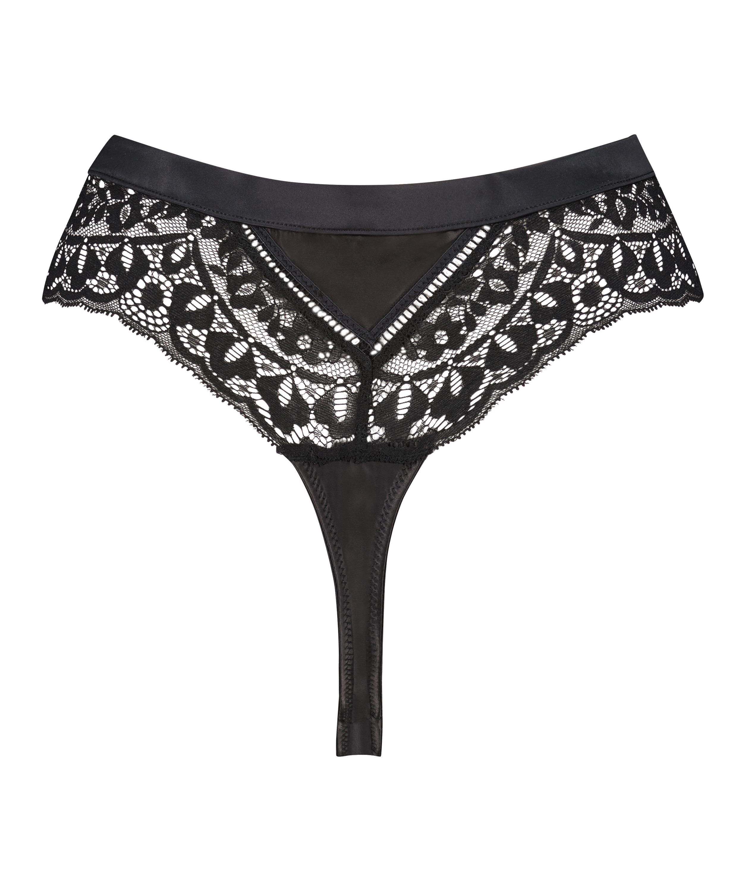 Niany High Waisted Thong, Black, main