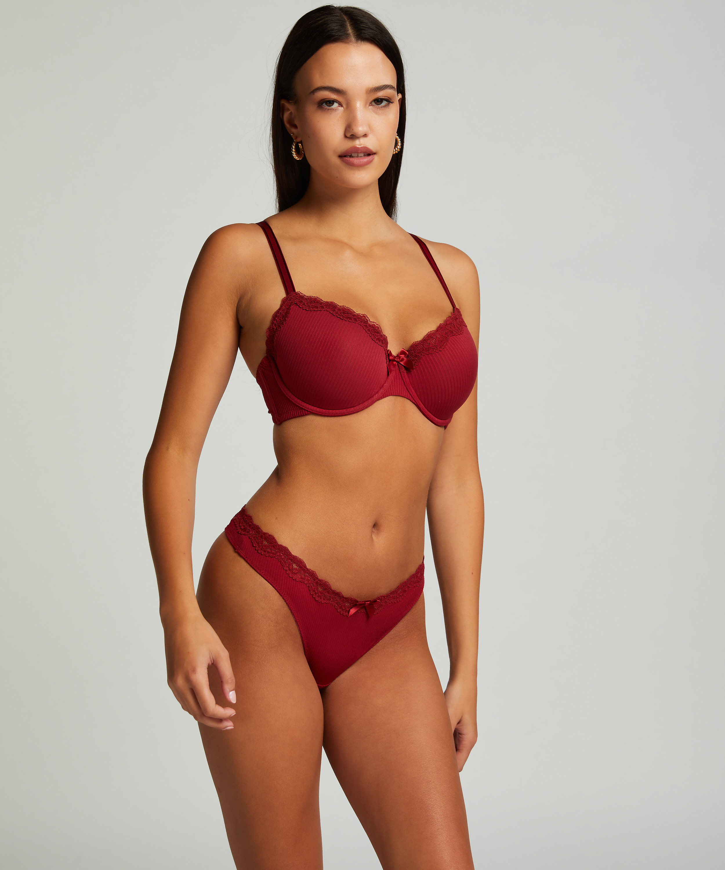 Lola Padded Underwired Bra, Red, main