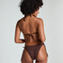 Triangle Crochet Bikini Top, Brown