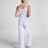 Ribbed Lace Singlet, Beige