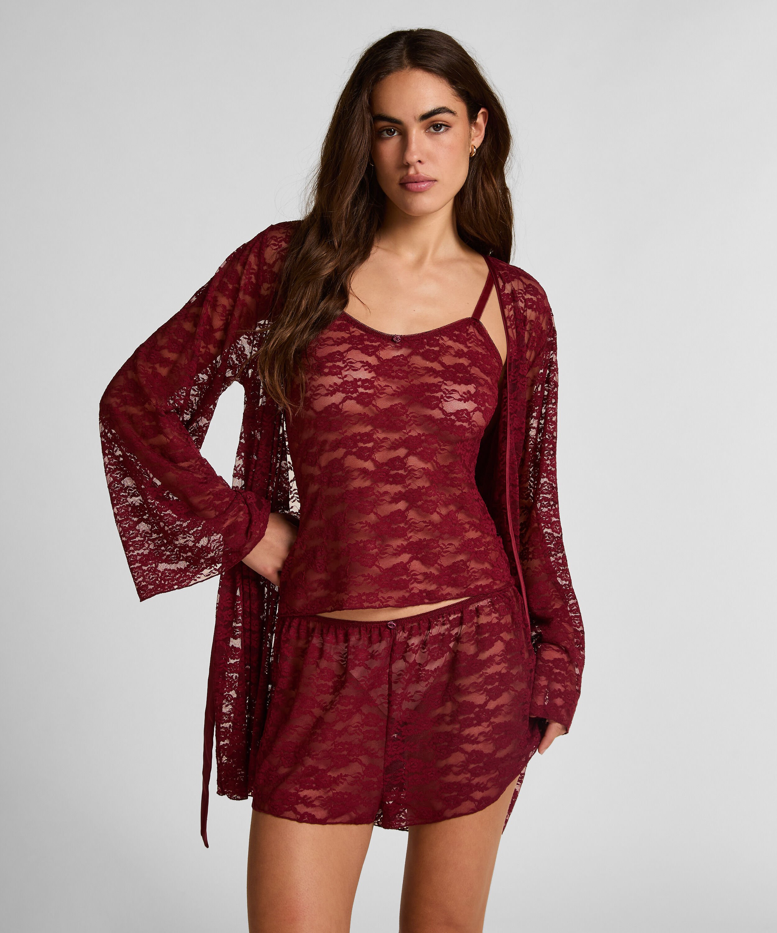Kimono Allover Lace, Red