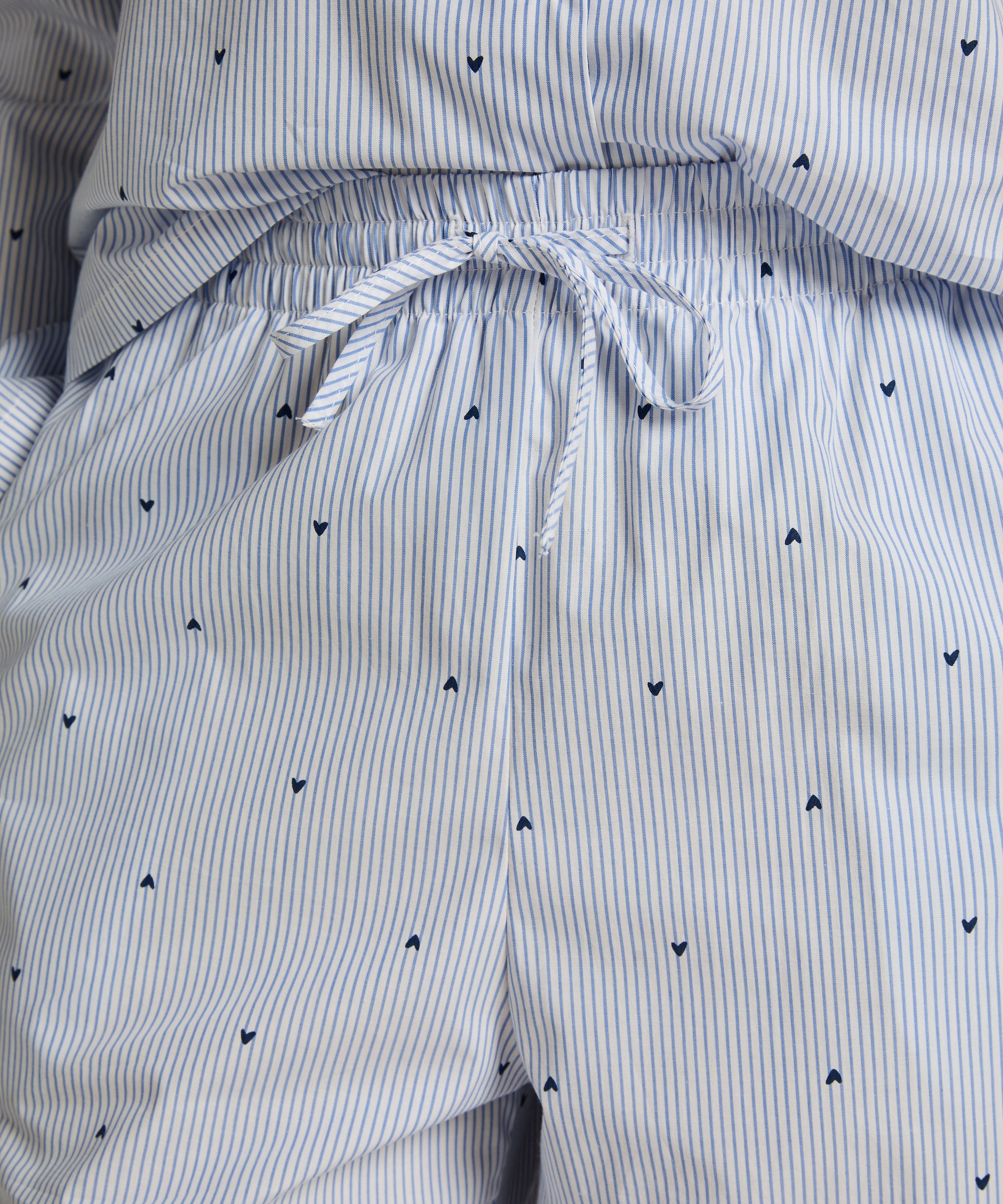 Pant Cotton Stripe Heart, Blue, main